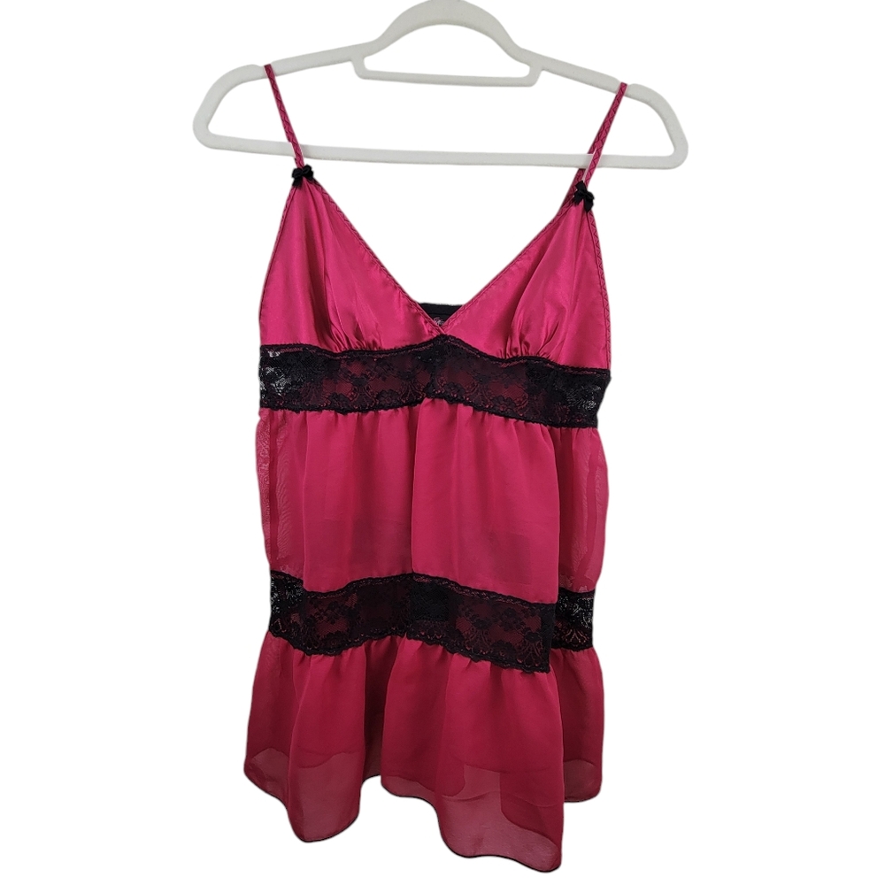 Secret Treasures Pink and Black PJ Top Size Medium - Picture 1 of 7